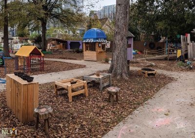 another view of after renovation showing more ole additions like loose parts play area and dramatic play areas