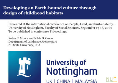 Developing an Earth-bound Culture Through Design of Childhood Habitats