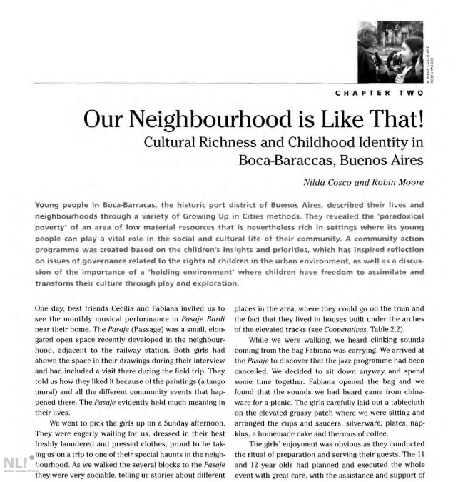 Our Neighbourhood is Like That! Cultural Richness and Childhood Identity in Boca-Baraccas, Buenos Aires