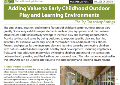 Adding Value to Early Childhood Outdoor Play and Learning Environments