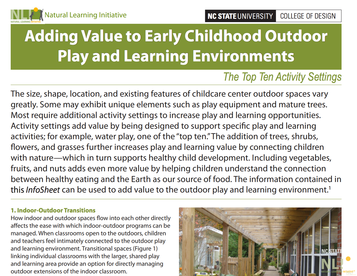 Adding Value to Early Childhood Outdoor Play and Learning Environments cover