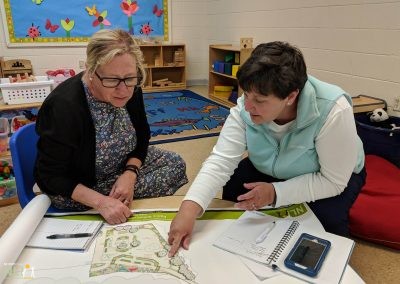 teachers reviewing design plans