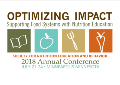 Dr. Nilda Cosco presents poster at the Society for Nutrition Education and Behavior annual conference, Minneapolis, July 2018