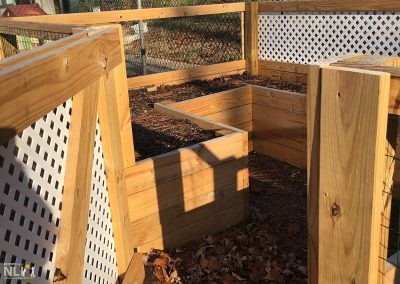 after renovation showing raised garden beds