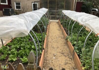 planting beds with hooped protection