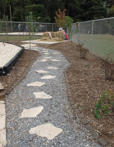 flag stone and gravel pathway