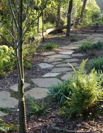 stone pathway in a garden