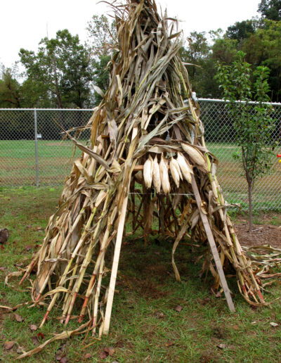 conical structure made our of corn stalks
